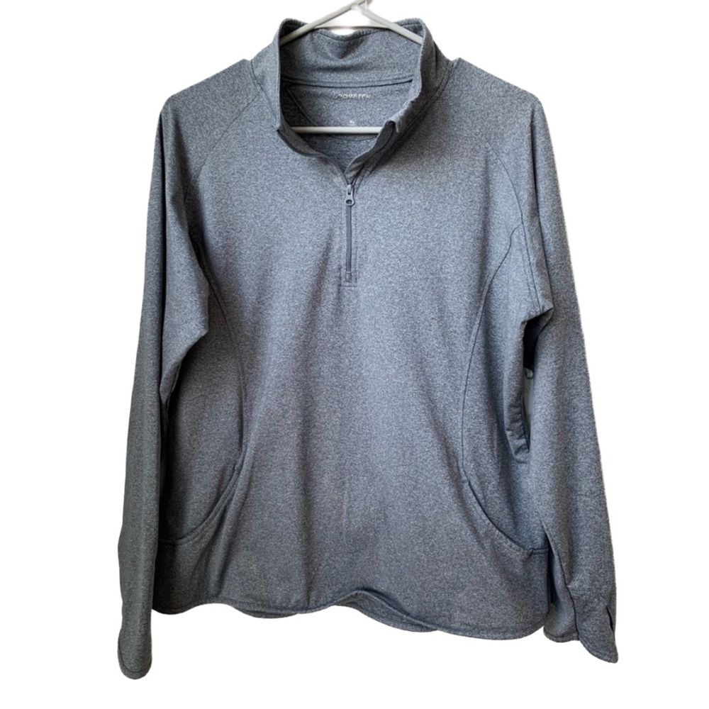 SPORT-TEK Women’s Gray Heather 1/4 Zip Long Sleeve Active Jacket